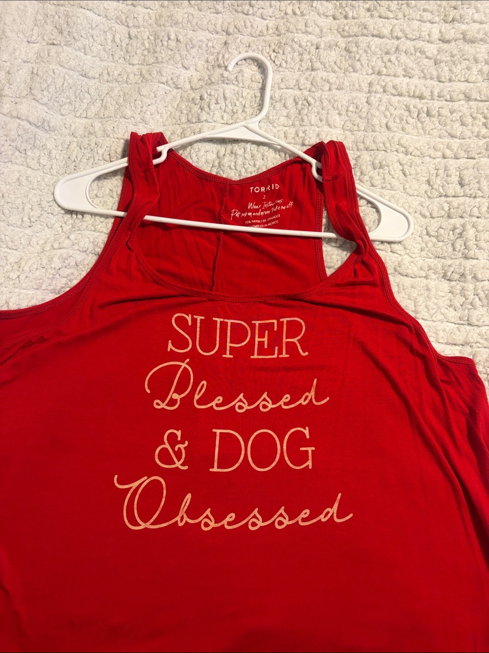 torrid Red Racerback Tank with Gold Script - Picture 1 of 3